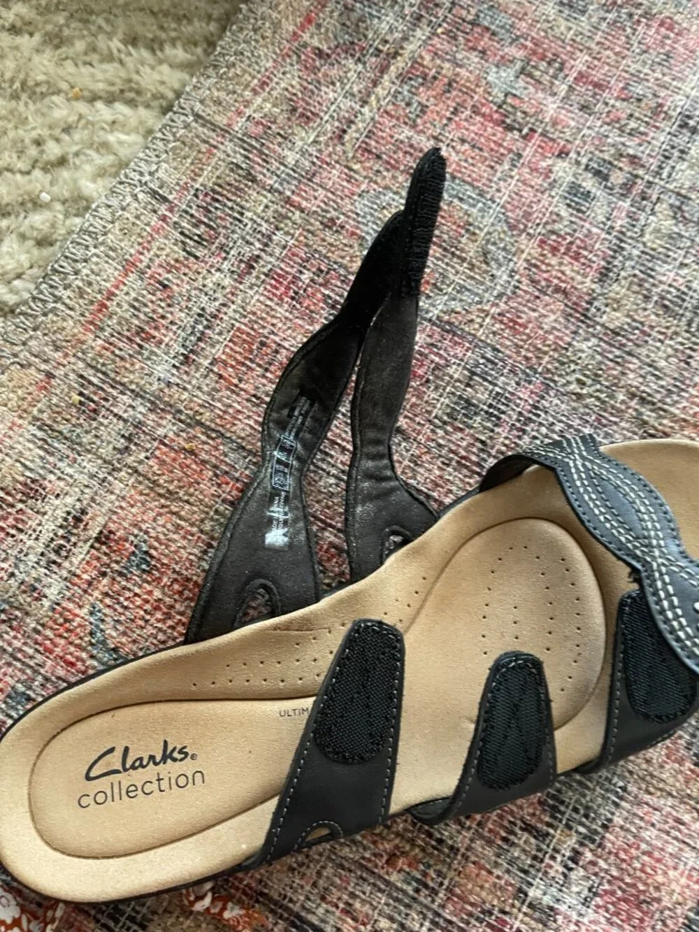 Clarks Women's Laurieann Rio Sandals in Black Sz: 10 leather casual lightweight